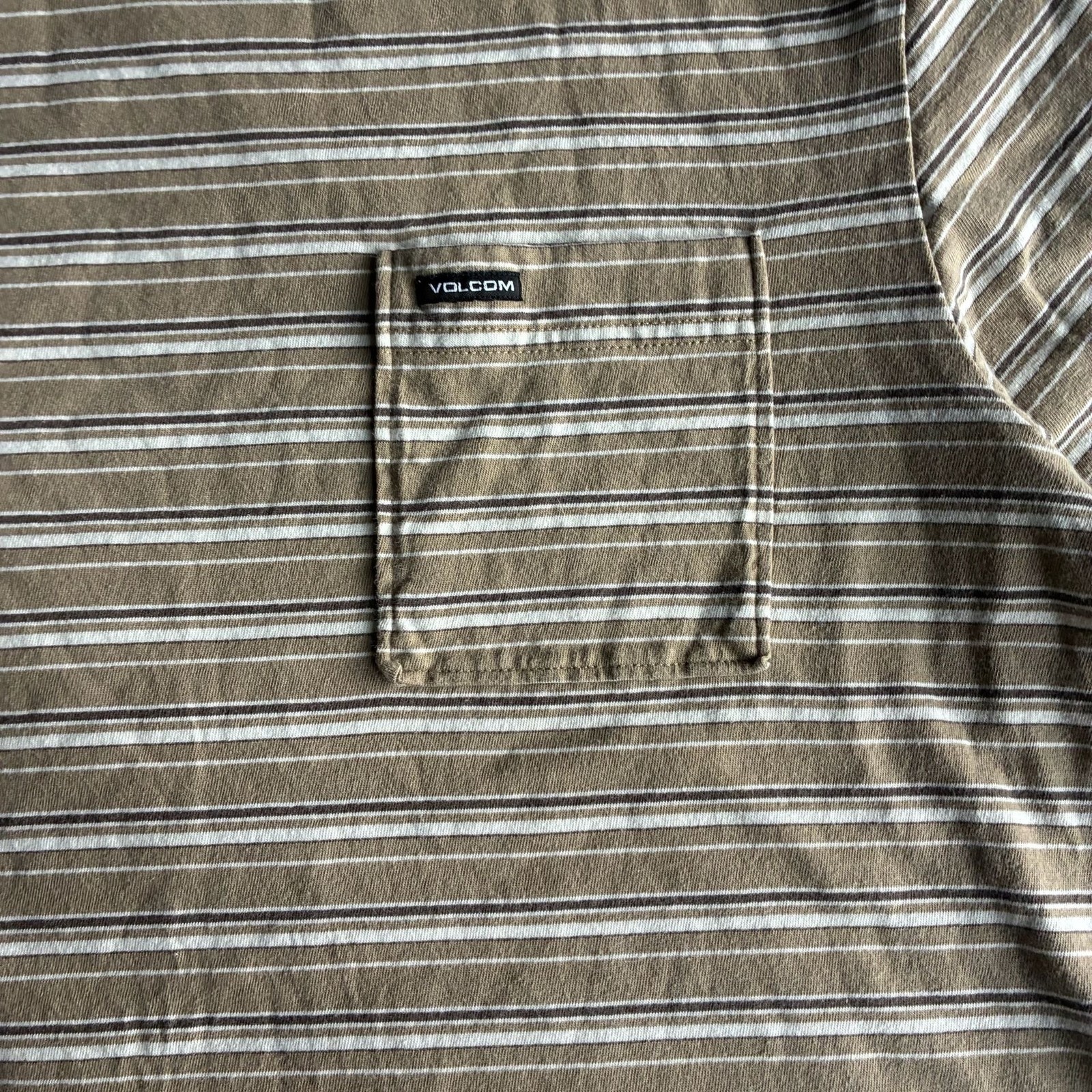 Volcom Men's Sylvan Striped Pocket T-Shirt Khaki gallery
