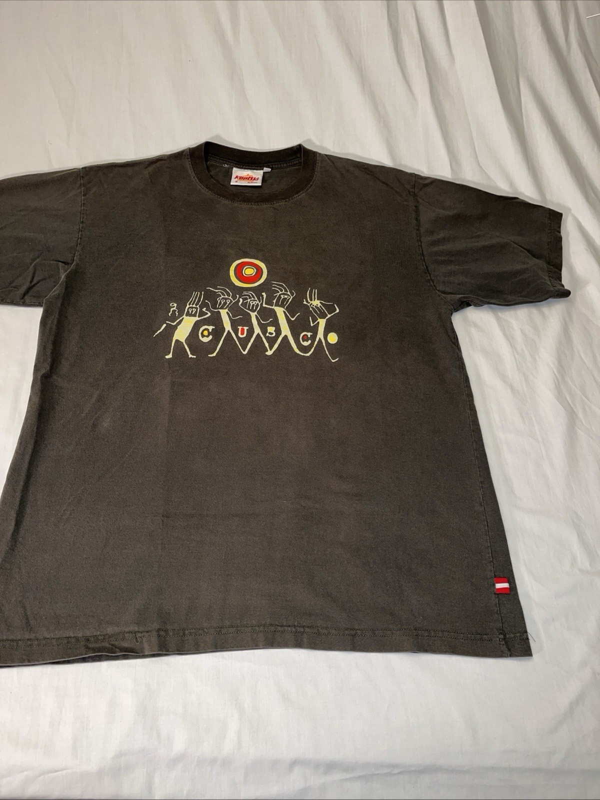 VTG Hand Painted Tee From Peru Comfy Cotton In SZ XXL. Gray Kontiki Pre-Owned 8