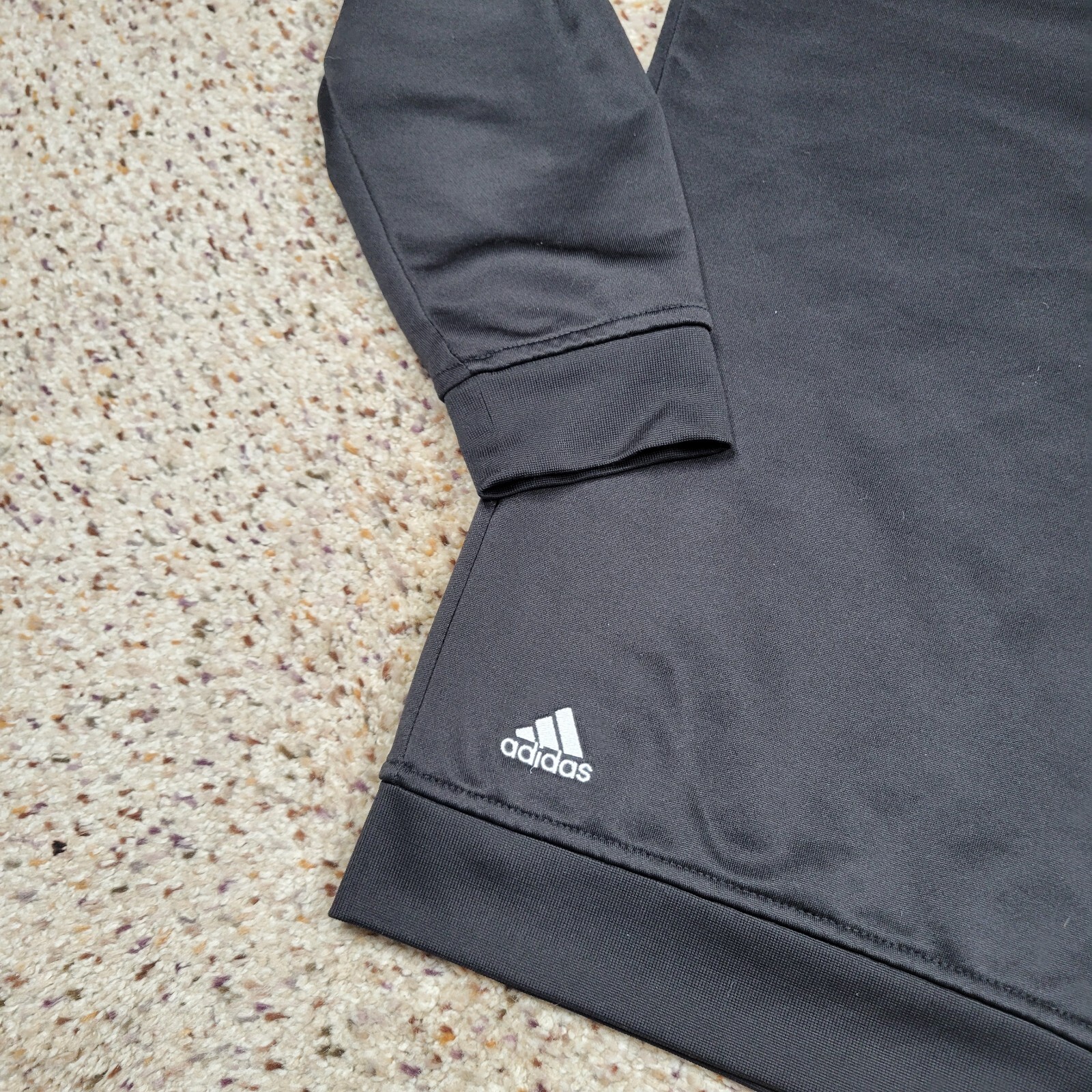 Adidas Shirt Mens Large Black Performance 1/4 Zip Long Sleeve Climalite Golf A3 gallery