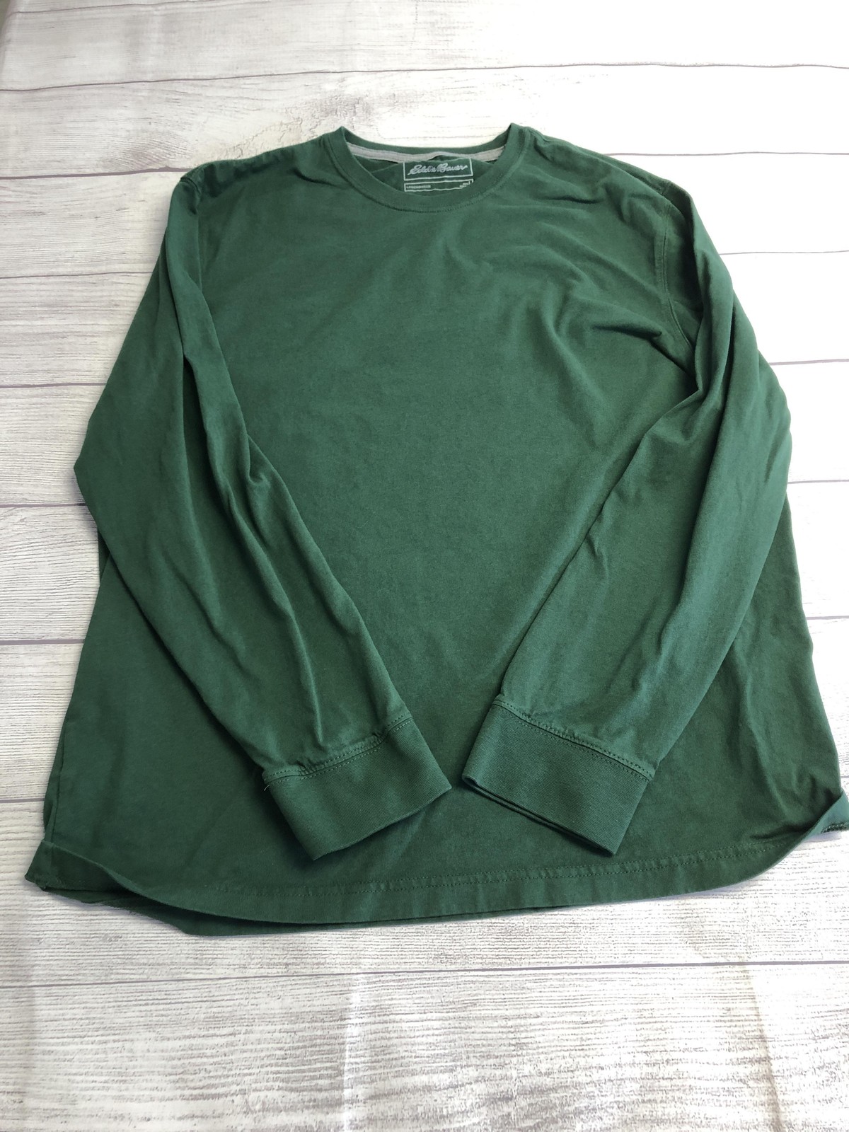 Eddie Bauer Shirt Mens Large Green Legendwash Long Sleeve Tagless Tee Casual Top gallery