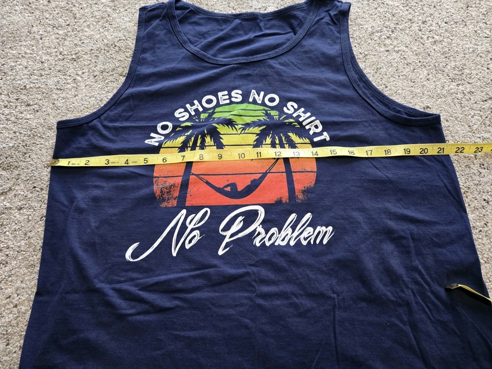 Unisex No Shoes No Shirt No Problem Graphic Tank Top See Measurements In Pics gallery