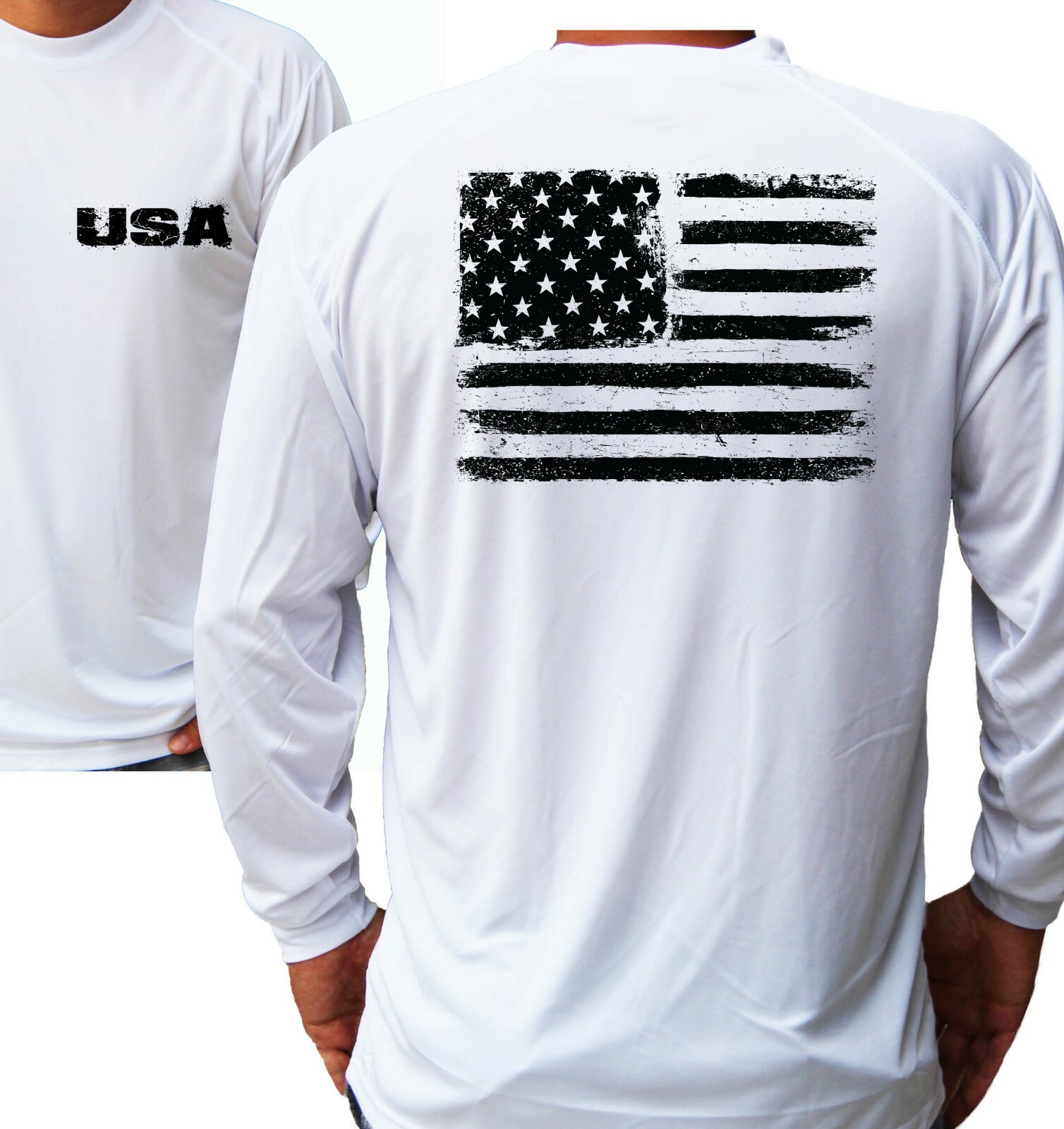 American Flag USA Long Sleeve UPF 30 T-Shirt Sport Boat Beach Sun UV Protected gallery