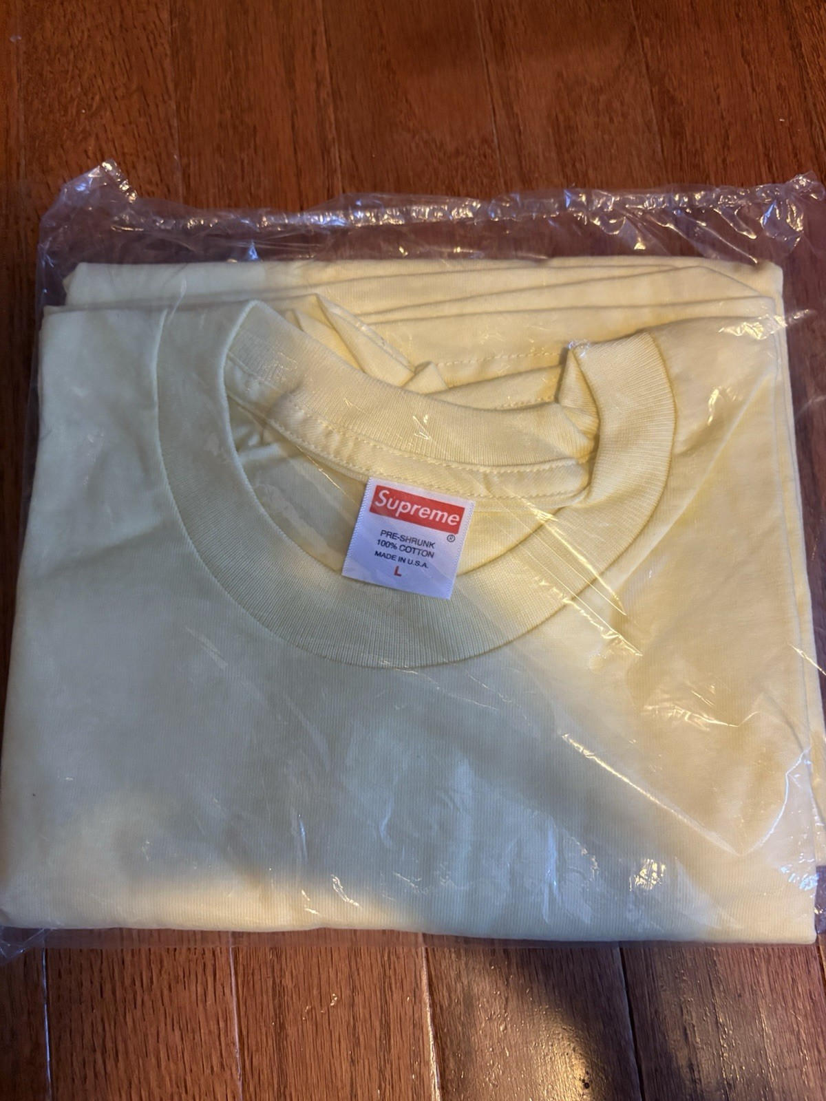 Large - Supreme Bottle Cap Tee Pale Yellow FW18 - NEW IN HAND FREE SHIPPING gallery