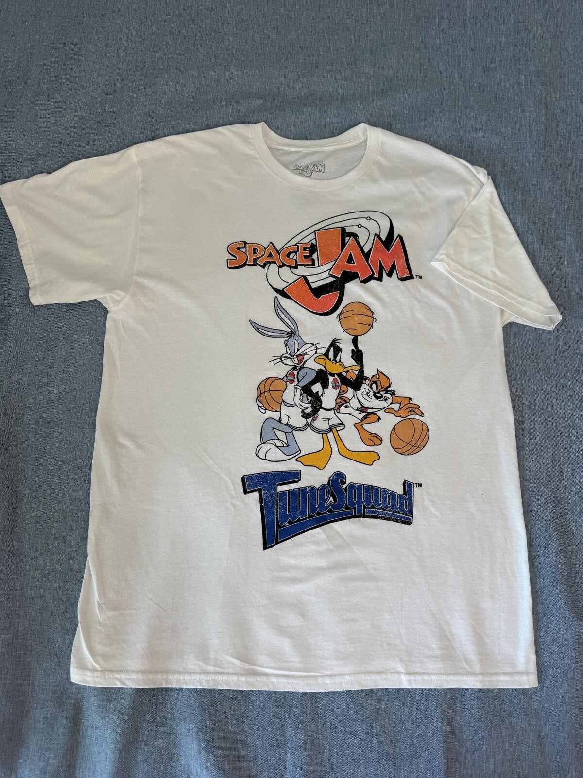 Space Jam Tune Squad T Shirt Large White Bugs Bunny Daffy Duck Taz Graphic Tee gallery