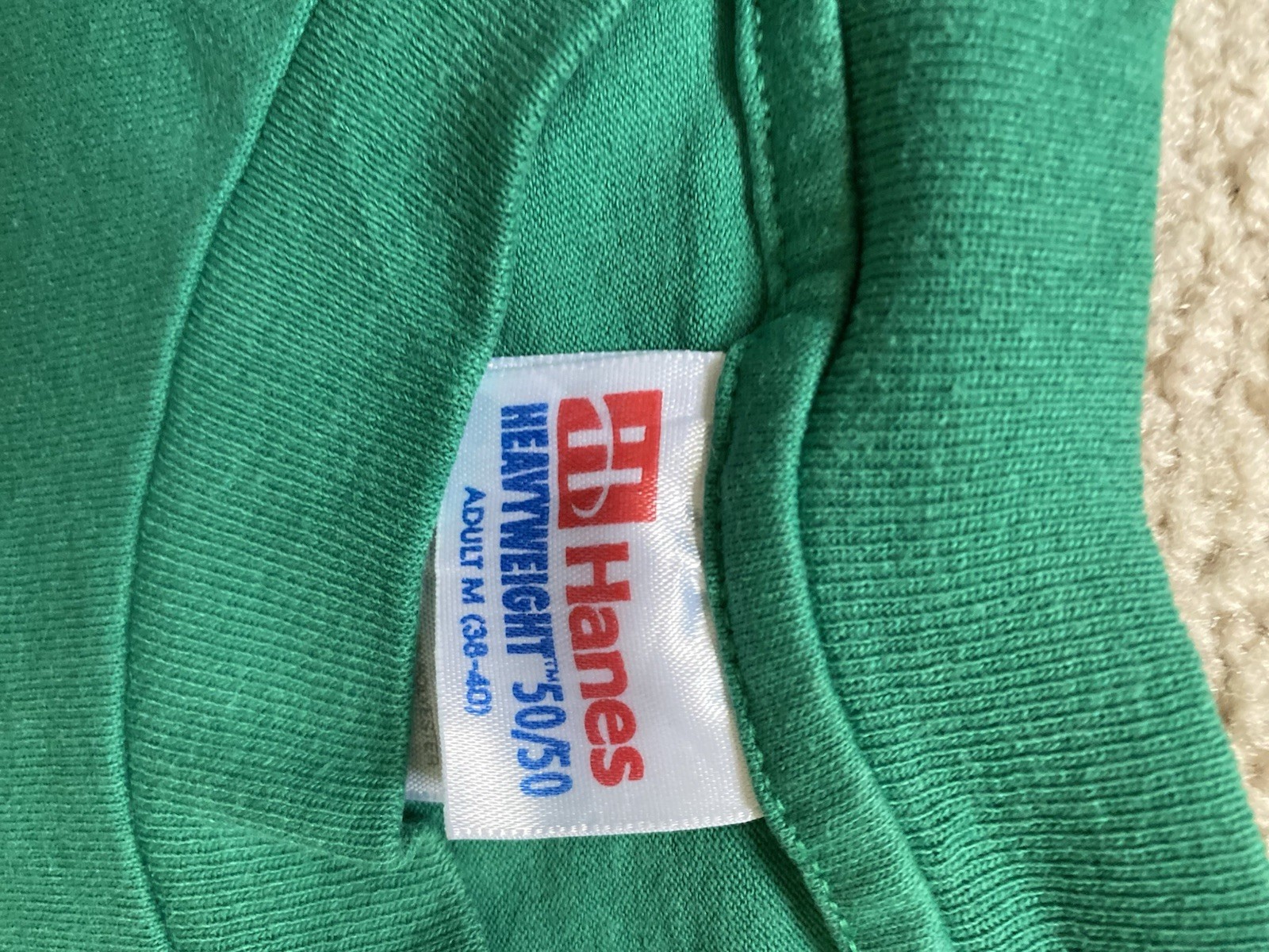 Vintage Hanes Heavyweight Green T-Shirt Medium Compass Rose Nautical 50/50 gallery