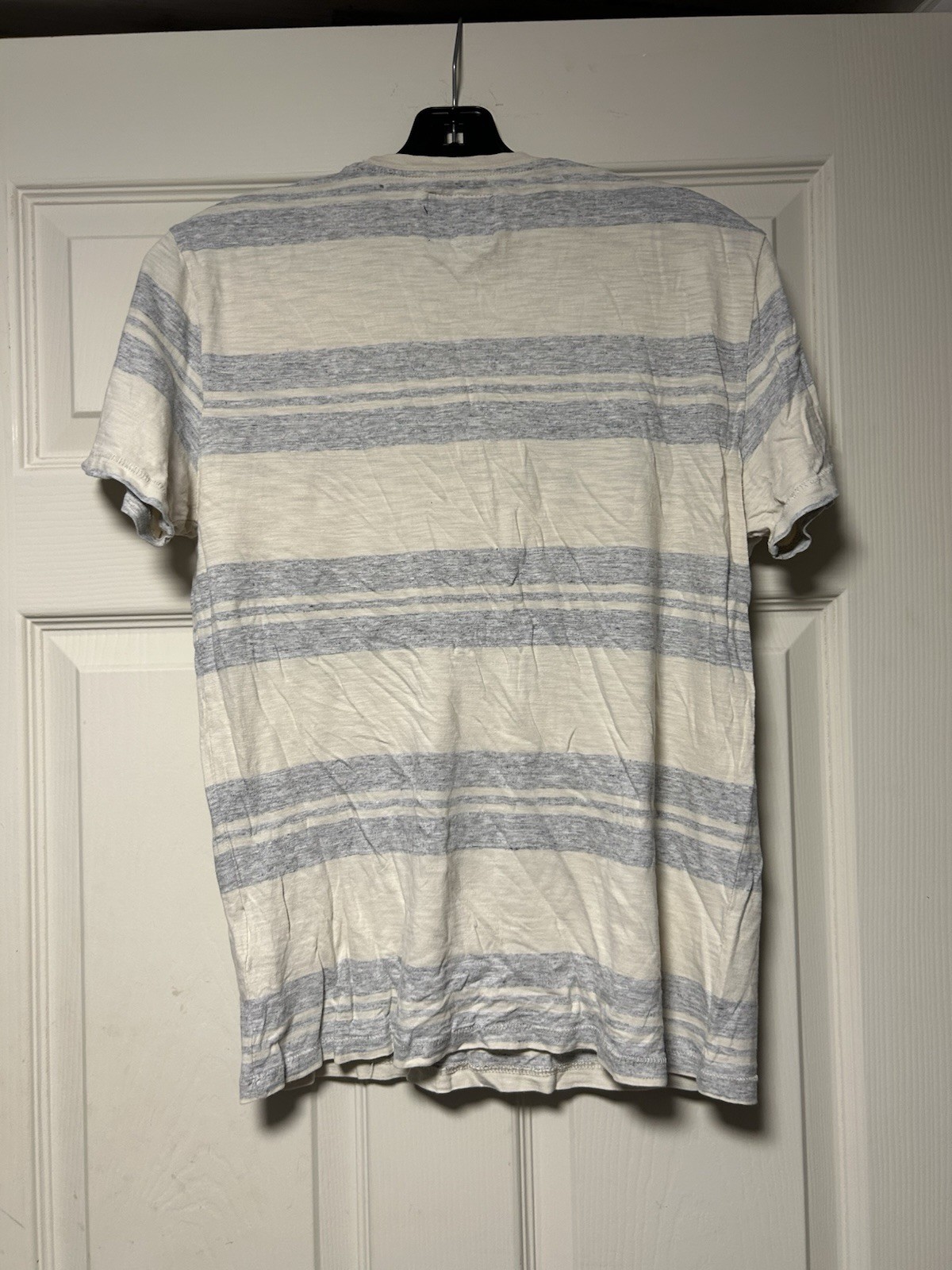 Abercrombie And Fitch Sand And Light Blue Heather Vertical Striped XS Men’s Tee gallery
