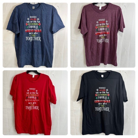 Rustic United Unisex Christmas Holiday Family Matching Short Sleeve T-Shirts gallery