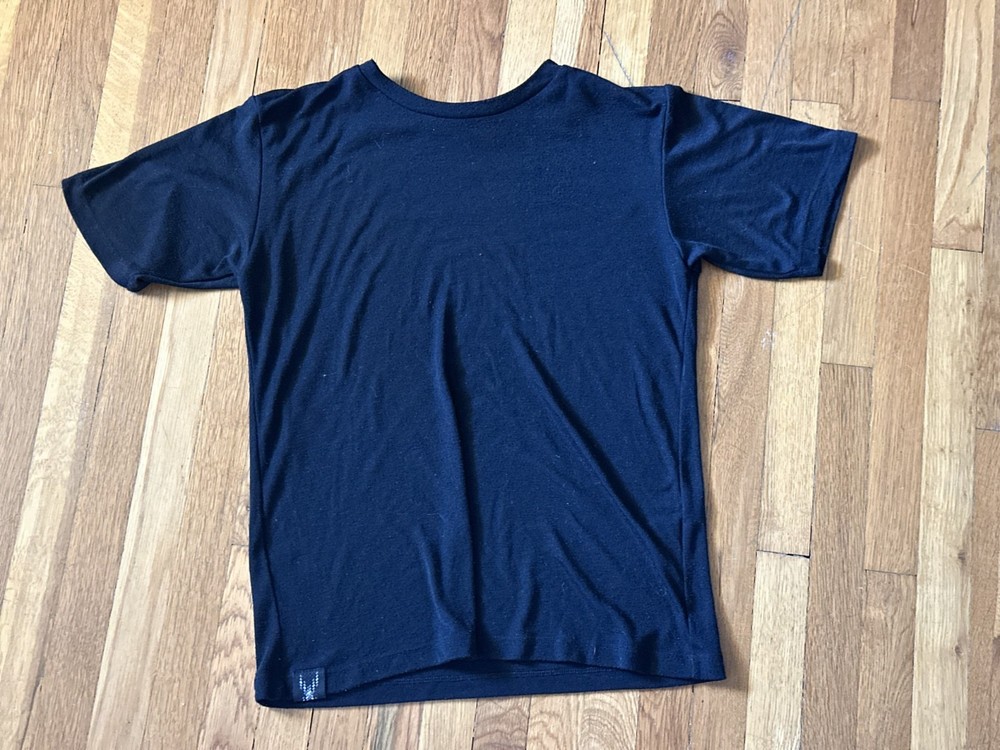 Outlier NYC Push Pull Cut Zero Black T-Shirt EXP 423 Experiment USA Knit Italy S
