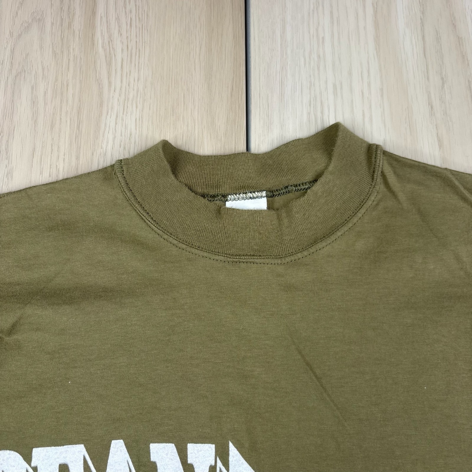 Russell Athletic Mens Khaki Green High Cotton Long Sleeve Graphic T-Shirt 2XL gallery