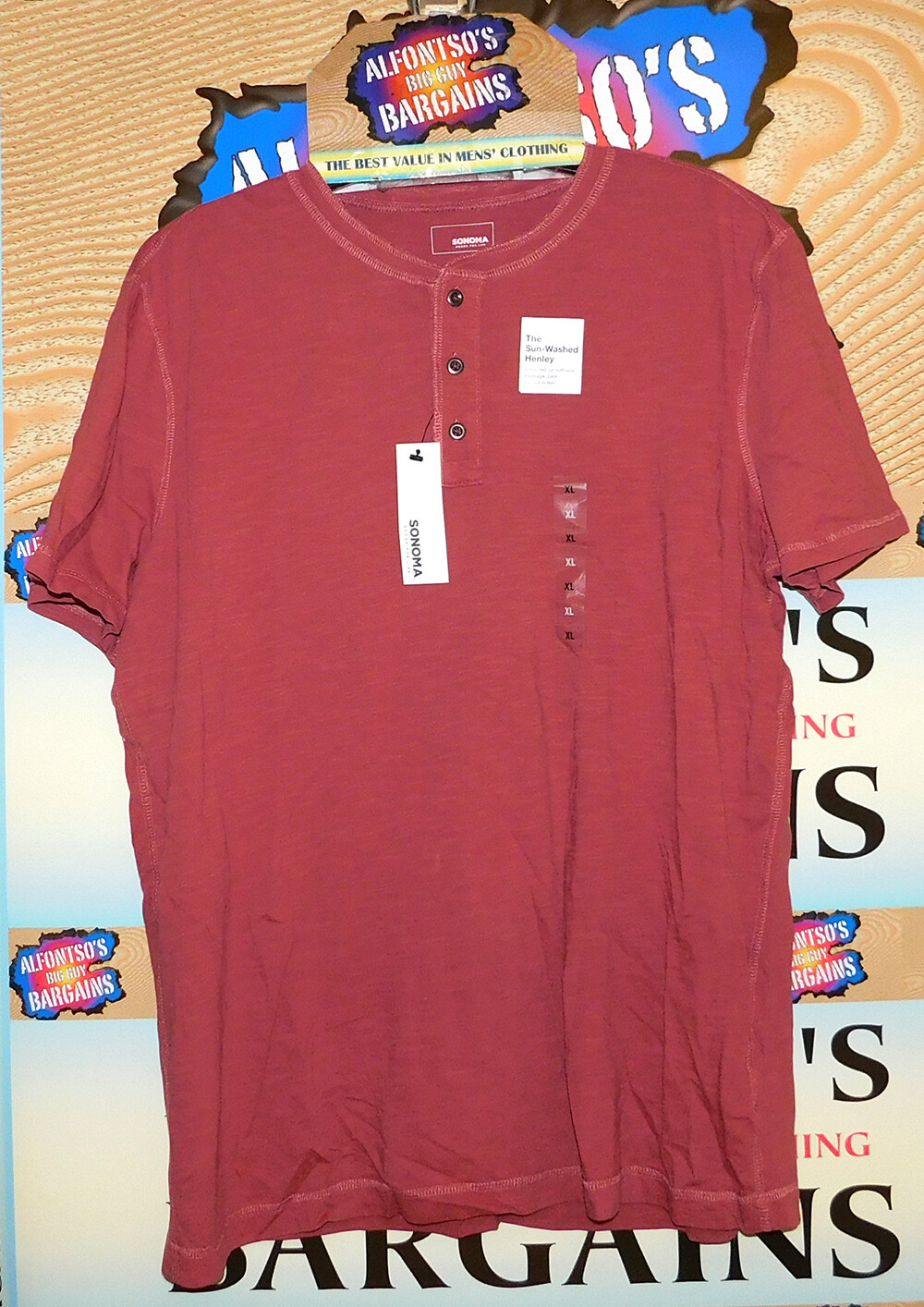 Mens Sonoma Sun-Washed Henley Pre Washed Vintage Colors $12.99 (Box 17) gallery