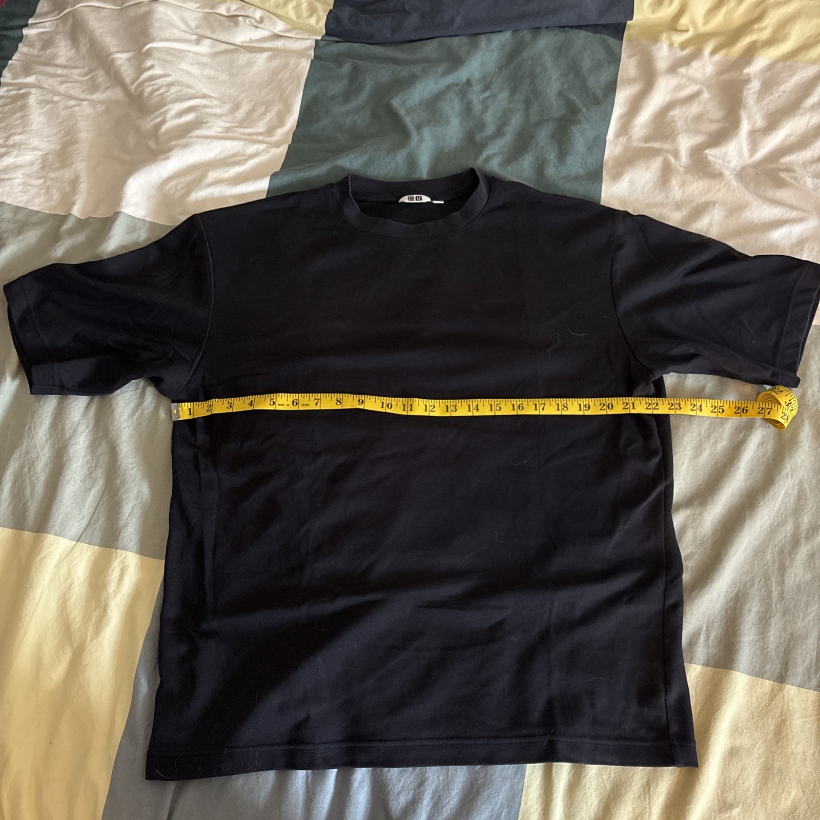 Uniqlo U AIRism Black Cotton Jersey T-shirt Men's Crew Neck Short Sleeve Size L gallery