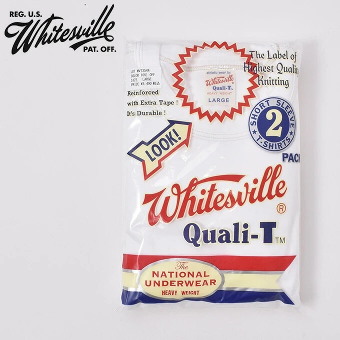 WHITESVILLE 2-PACK T-SHIRT WV73544 White Navy Toyo Enterprise MADE IN JAPAN gallery