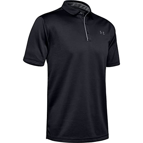 UNDER ARMOUR MEN'S TECH GOLF POLO - BLACK/GRAPHITE/GRAPHITE - SIZE XL gallery