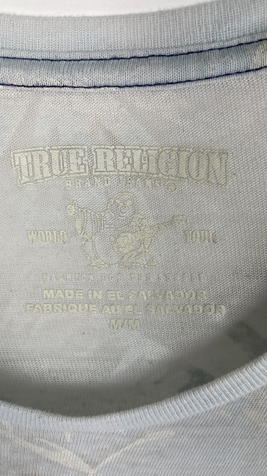 True Religion Mens T Shirt Crew Neck Short Sleeve Semi Sheer Leaf Print Size M. gallery