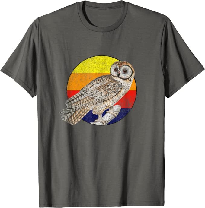 Retro 1980s Beach Owl Design by Bird Fan T-Shirt *NEW 10 Colors*
