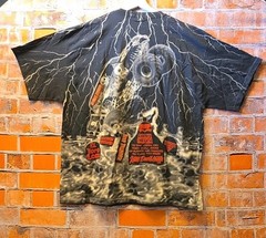 Vintage 90s Grave Digger Race Team Monster Truck All Over Print Shirt Sz 2xl EUC