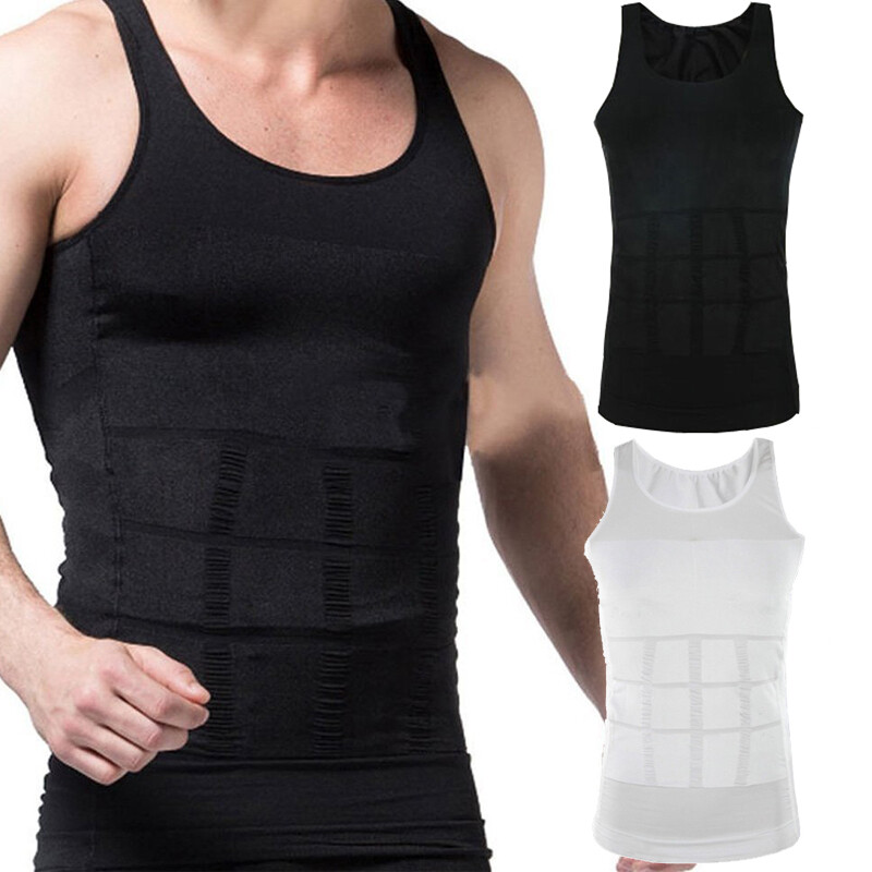 Mens Body Shaper Slimming Shirt Tummy Vest Compression Muscle Tank Top Shapewear gallery