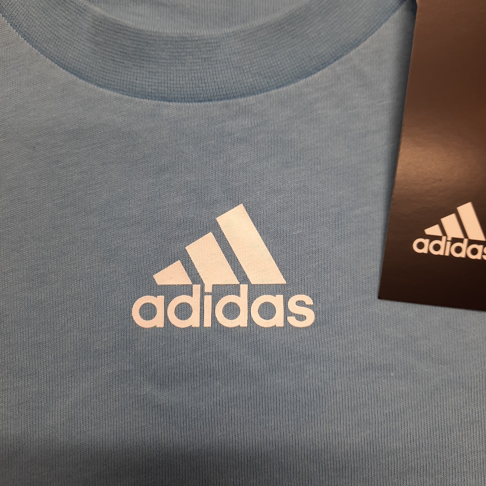 Adidas Fresh Tee T-Shirt Men's Size Small Sky Blue Short Sleeve Training Logo gallery