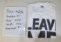 Jerzees T Shirt Leave Me Alone One Size Fits All Made in USA Raised Letters