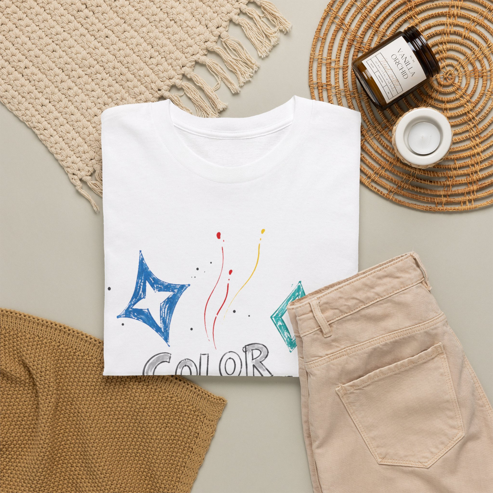 Color Splash Hand Drawn Abstract Graphic T-Shirt gallery
