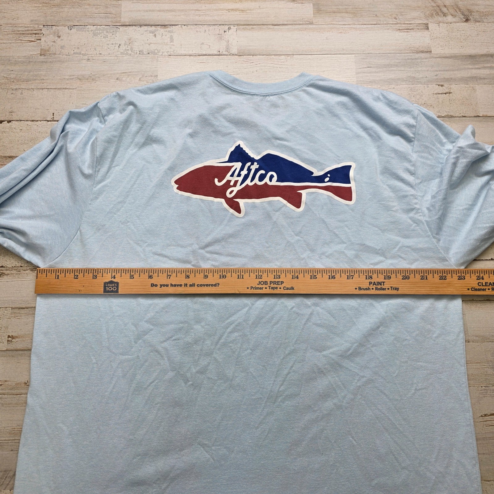 Aftco Performance Fishing Long Sleeve Men's XL Red/White/Blue Fish Logo gallery