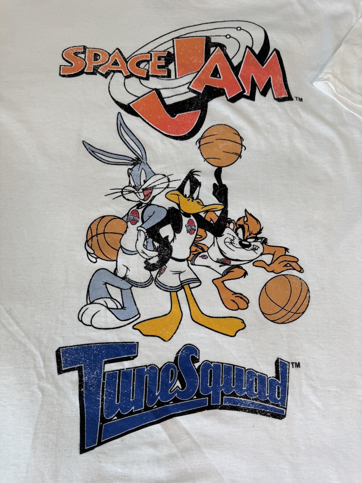 Space Jam Tune Squad T Shirt Large White Bugs Bunny Daffy Duck Taz Graphic Tee gallery