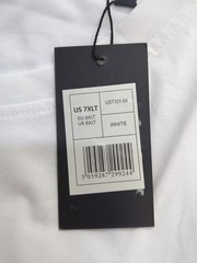 Bigdude Short Sleeve Plain Crew Neck Straight Hem T Shirt Size 7XL White