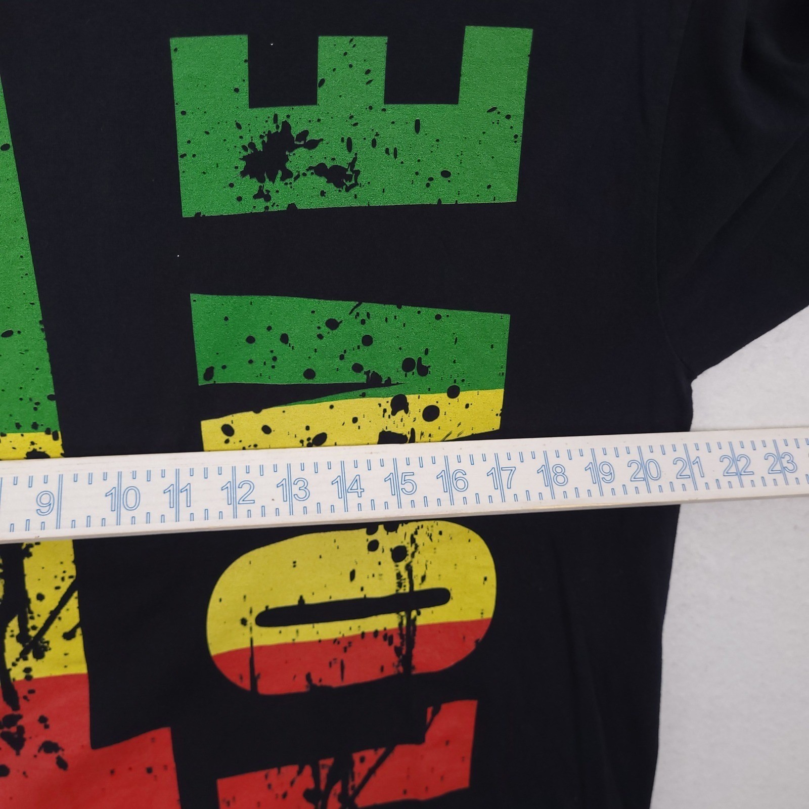 Port & Company Mens 1 Love Rasta Graphic T-Shirt Black Cotton Large gallery