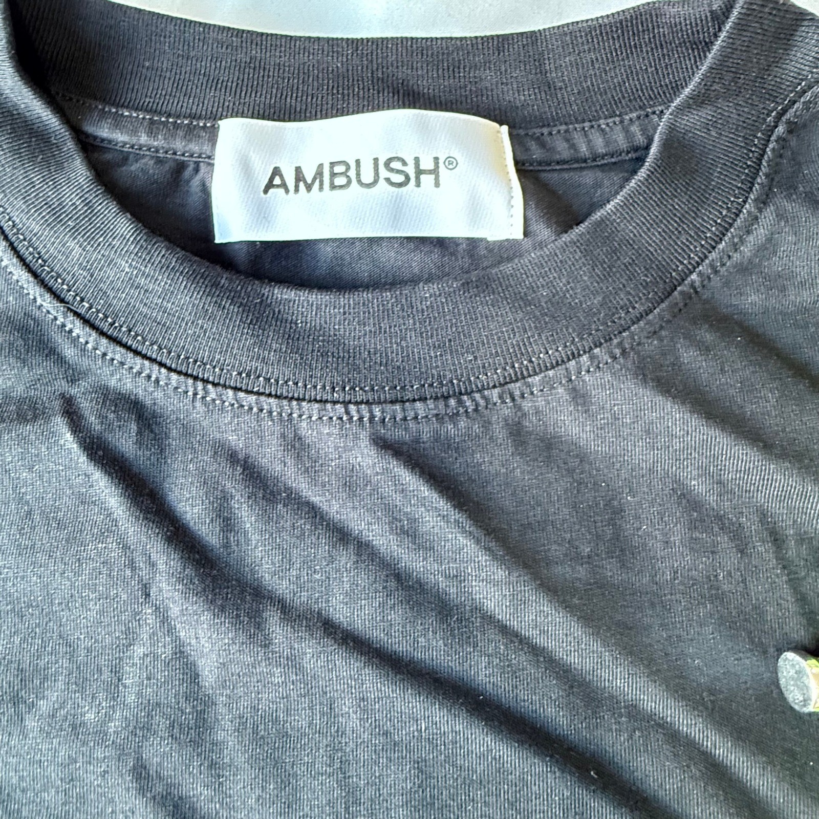 Ambush Stoppers T-Shirt Black Neon Green Cord Mens Size M gallery