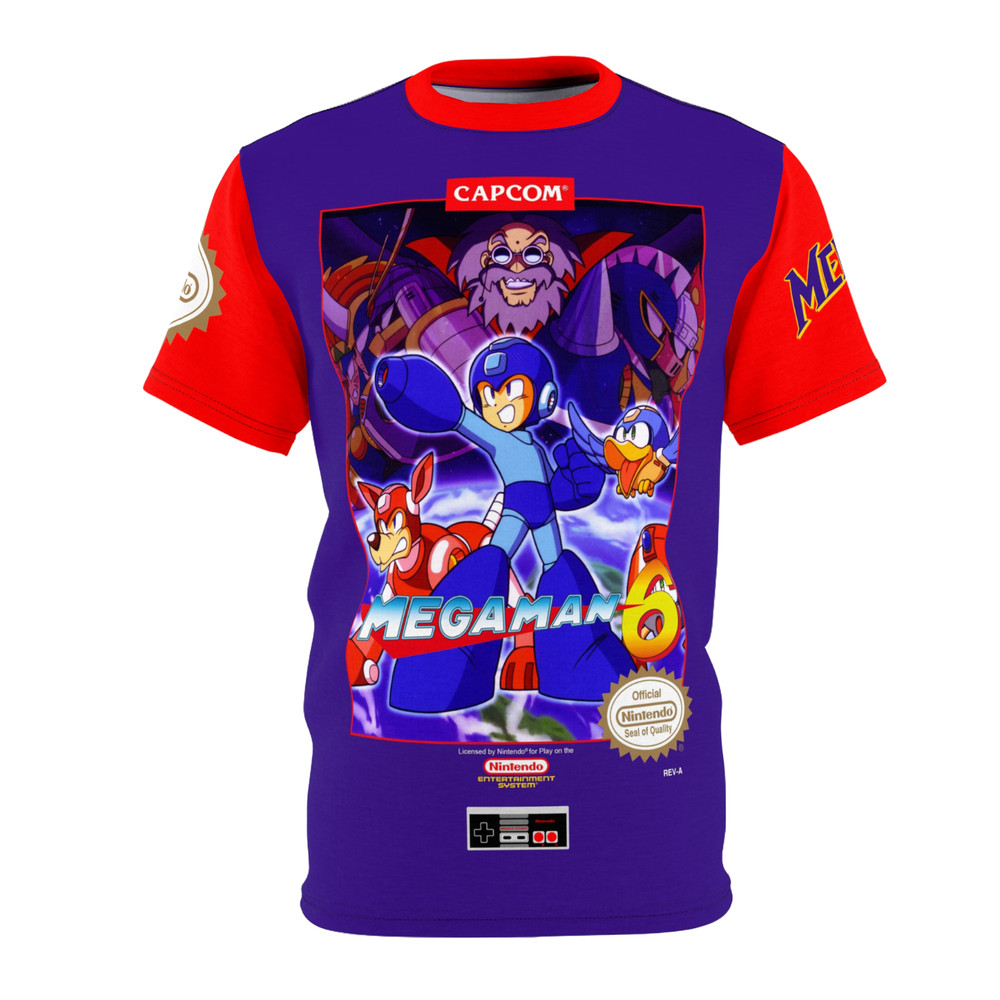 Mega Man 6 1993 NES Retro Video Game Nintendo Box Cover Game T-Shirt