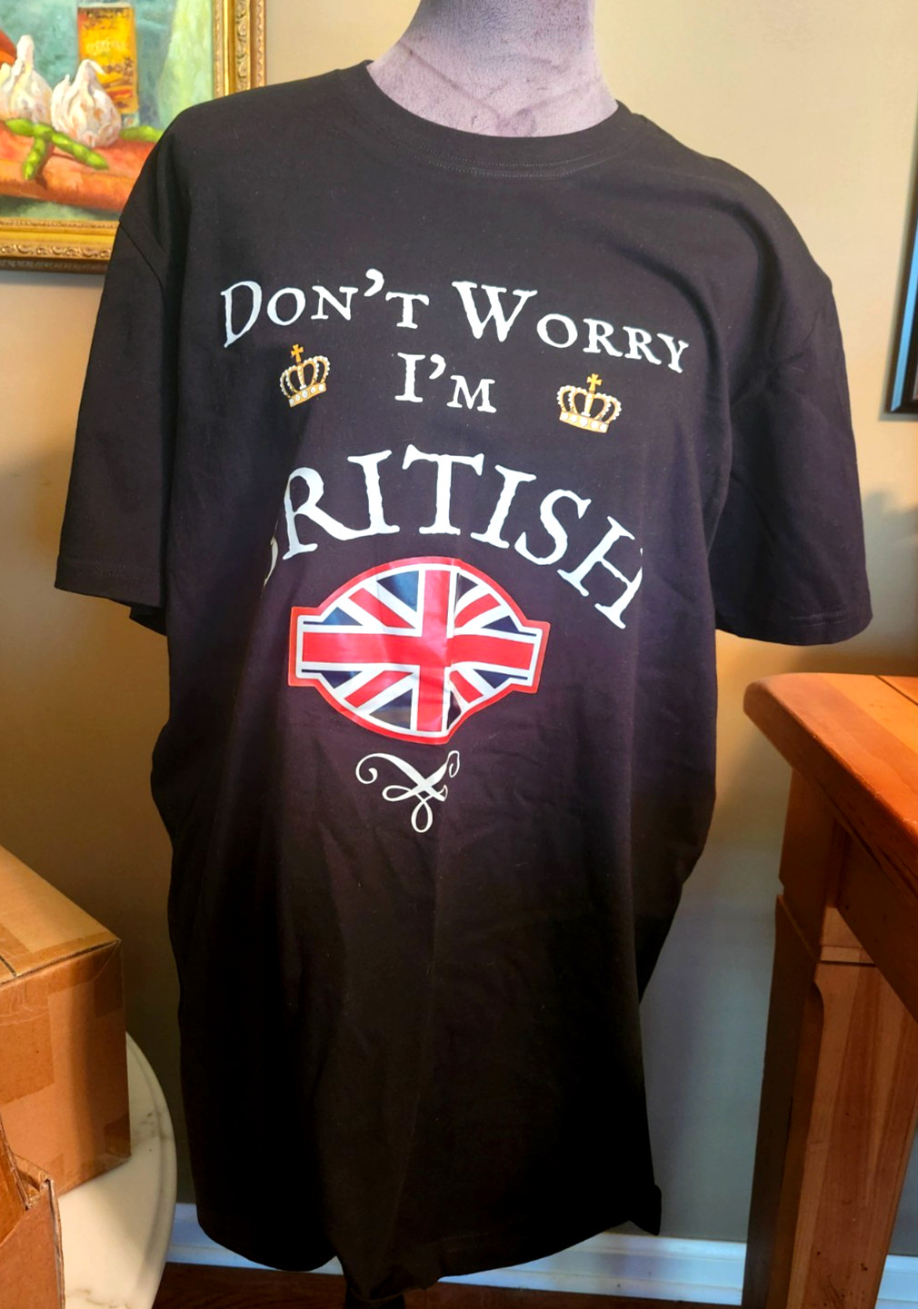 Don't Worry I'm British T-Shirt with Union Jack Flag XL made in China gallery