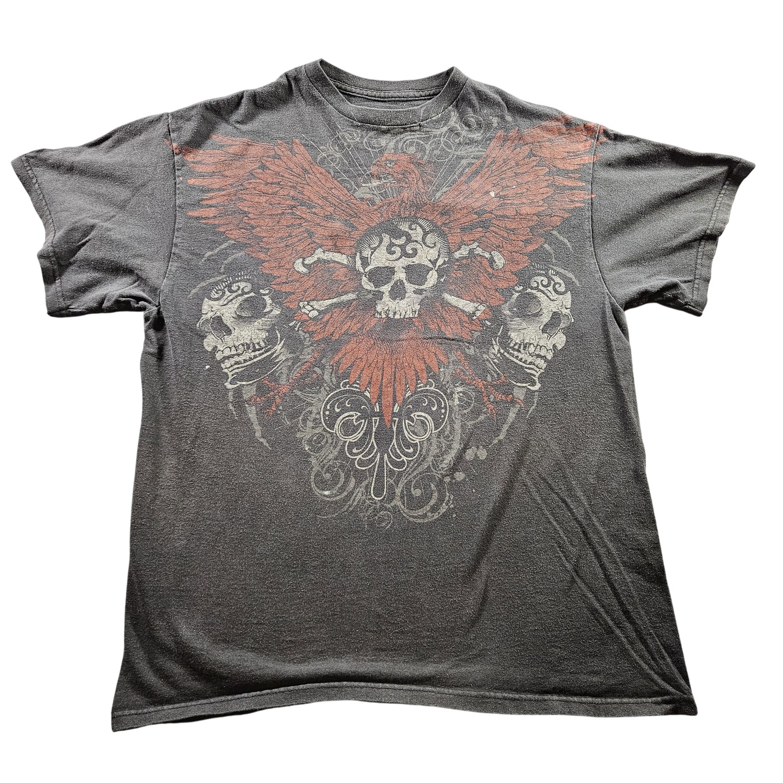 Urban Legends Shirt Mens Large Skull Crossbones Graphic Tattoo Tee Y2K Grunge