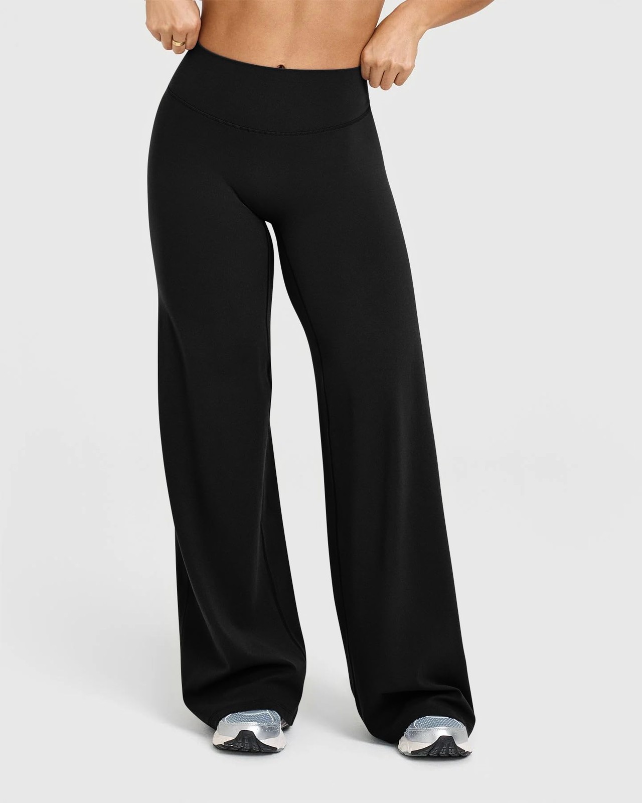 Yoga Pants Women High Waist Stretch Casual Soft Straight Leg Bottoms Black Long gallery
