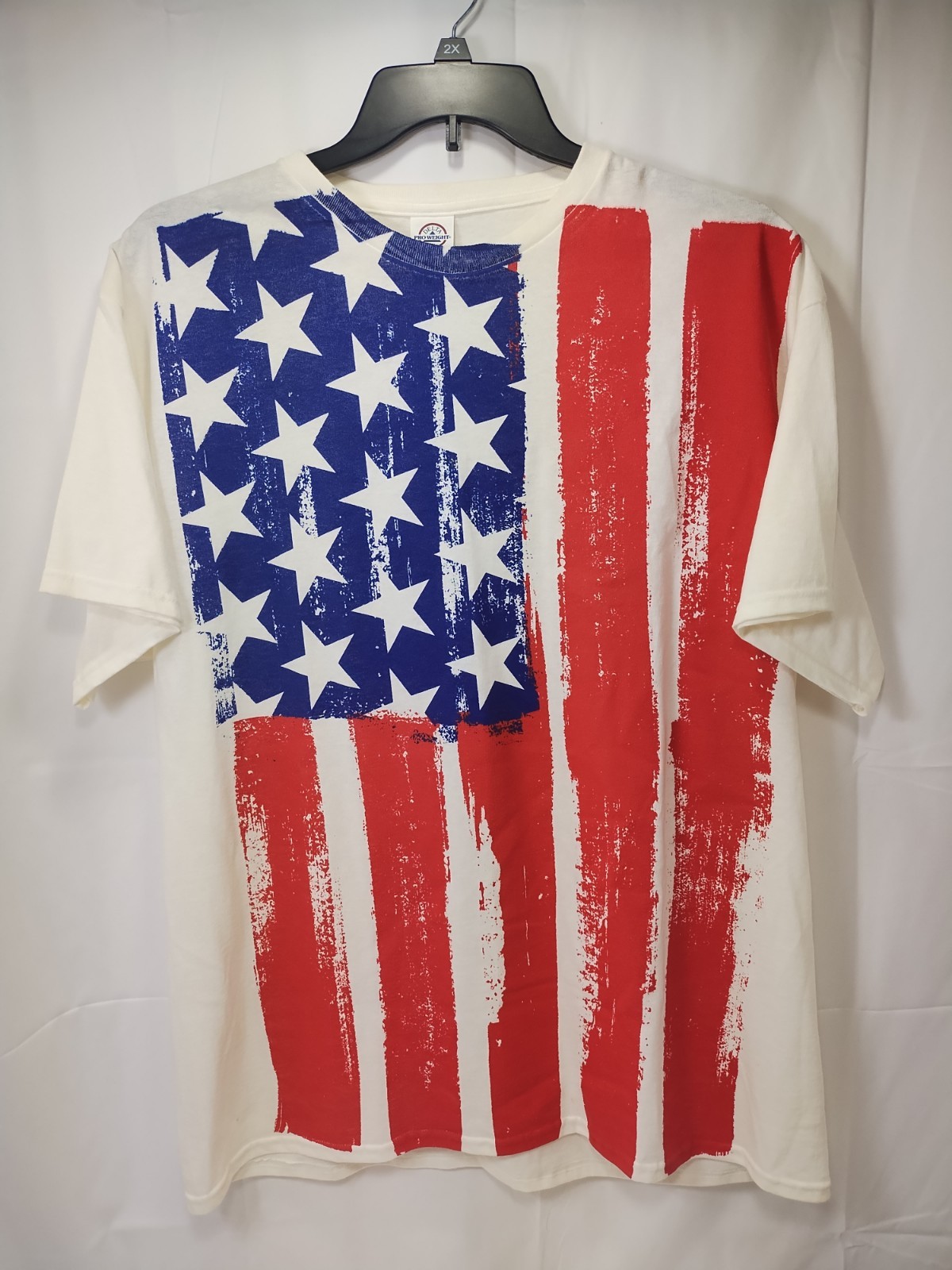 Vtg Delta Pro Weight T Shirt Unisex XL American Flag USA Patriotic Stars Stripes