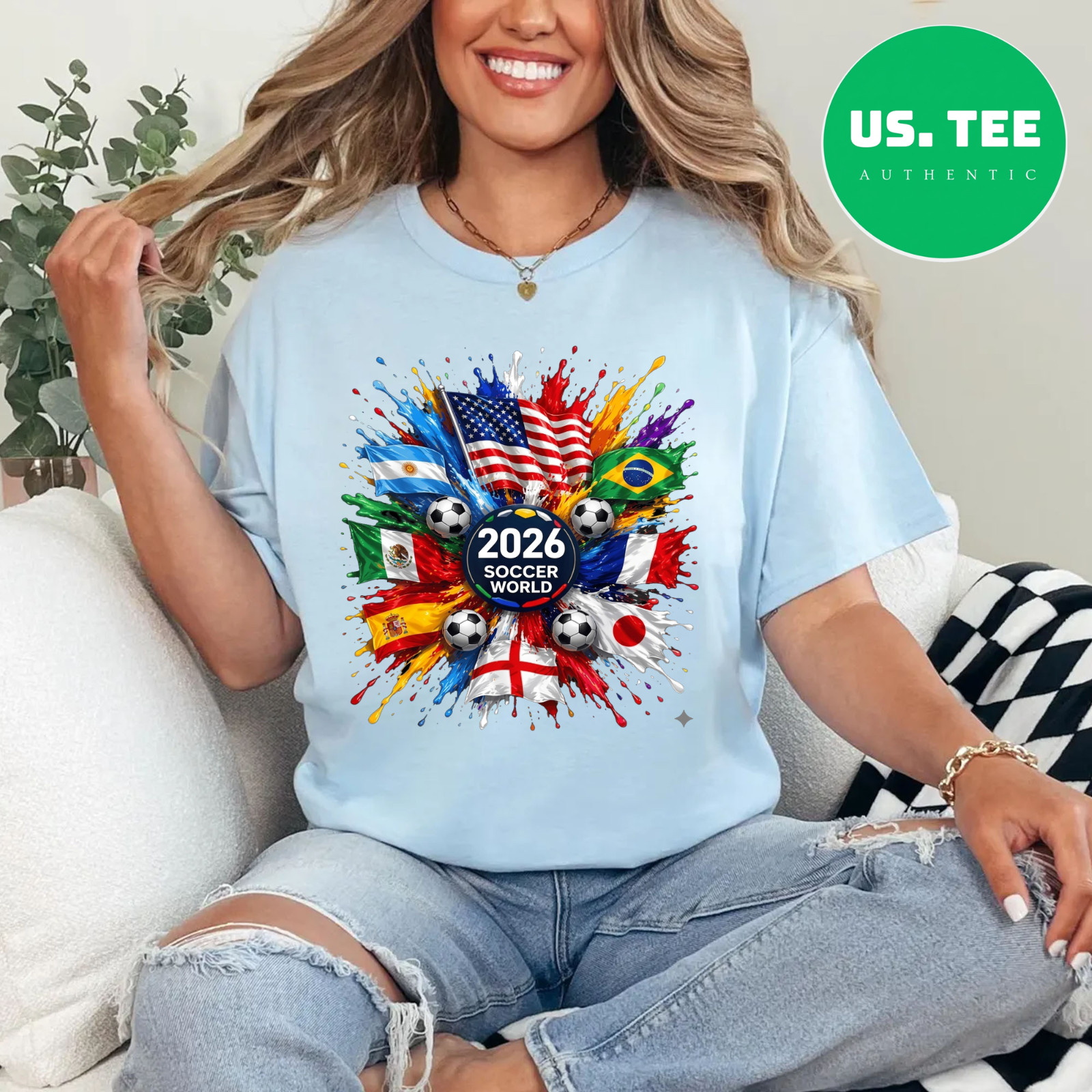 World Soccer 2026 Shirt, 2026 Cup USA Canada Mexico Adults Tshirt,Soccer Fan Tee gallery