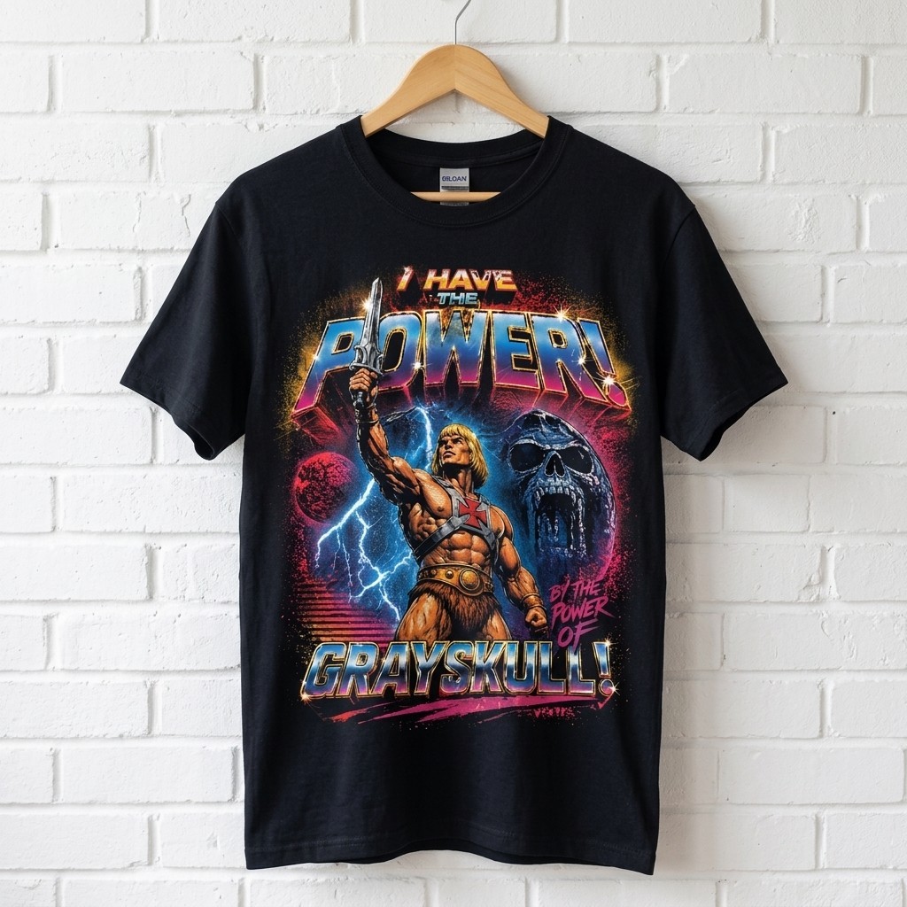 He-Man I Have The Power T-Shirt, Vintage 80s Cartoon Masters of the Universe Tee gallery