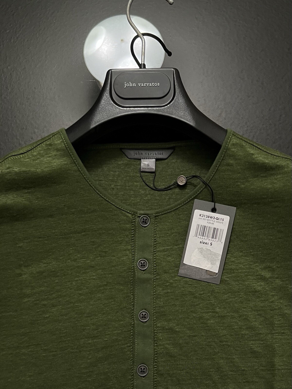 John Varvatos Collection Luxury Henley - Mercerized Linen - Raw Edges - Vtg 2020 gallery