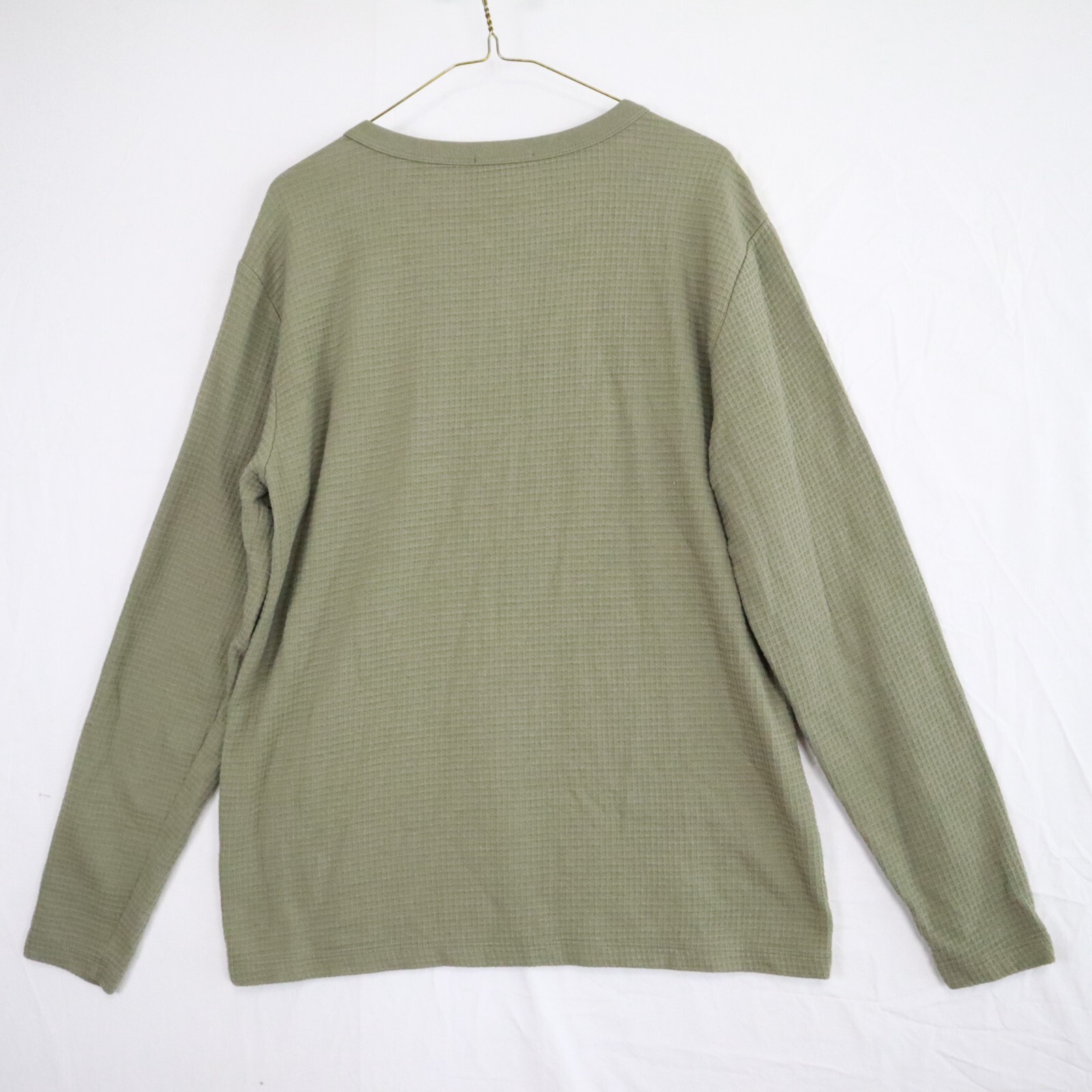 Marine Layer Shirt Mens M/L Thermal Waffle Knit Casual Pocket Green Long Sleeve gallery