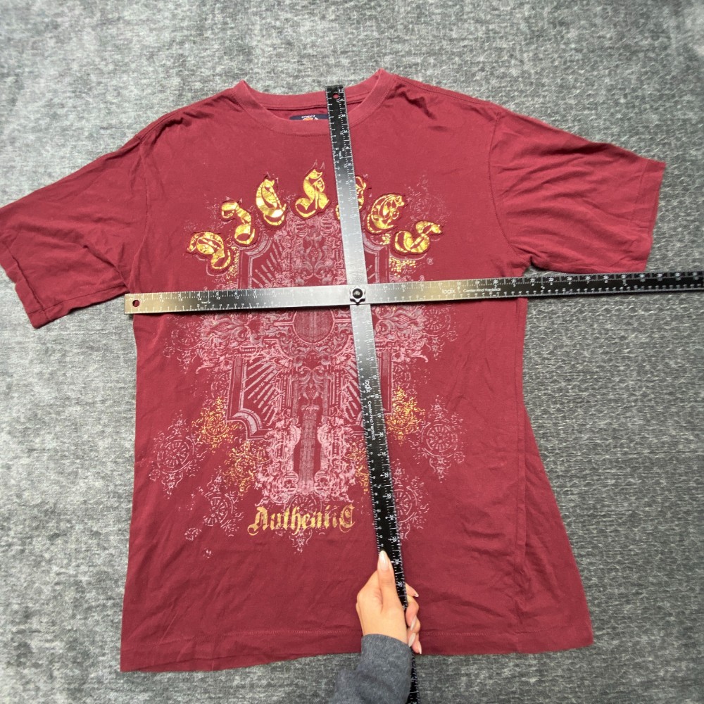 Dickies Authentic T Shirt Mens Large Burgundy Cotton Non Stretch Graphic Print gallery