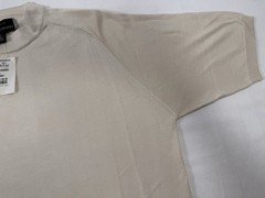 Johnston & Murphy NWT Men’s Medium Shirt Taupe 100% Silk Short Sleeve Pull Over