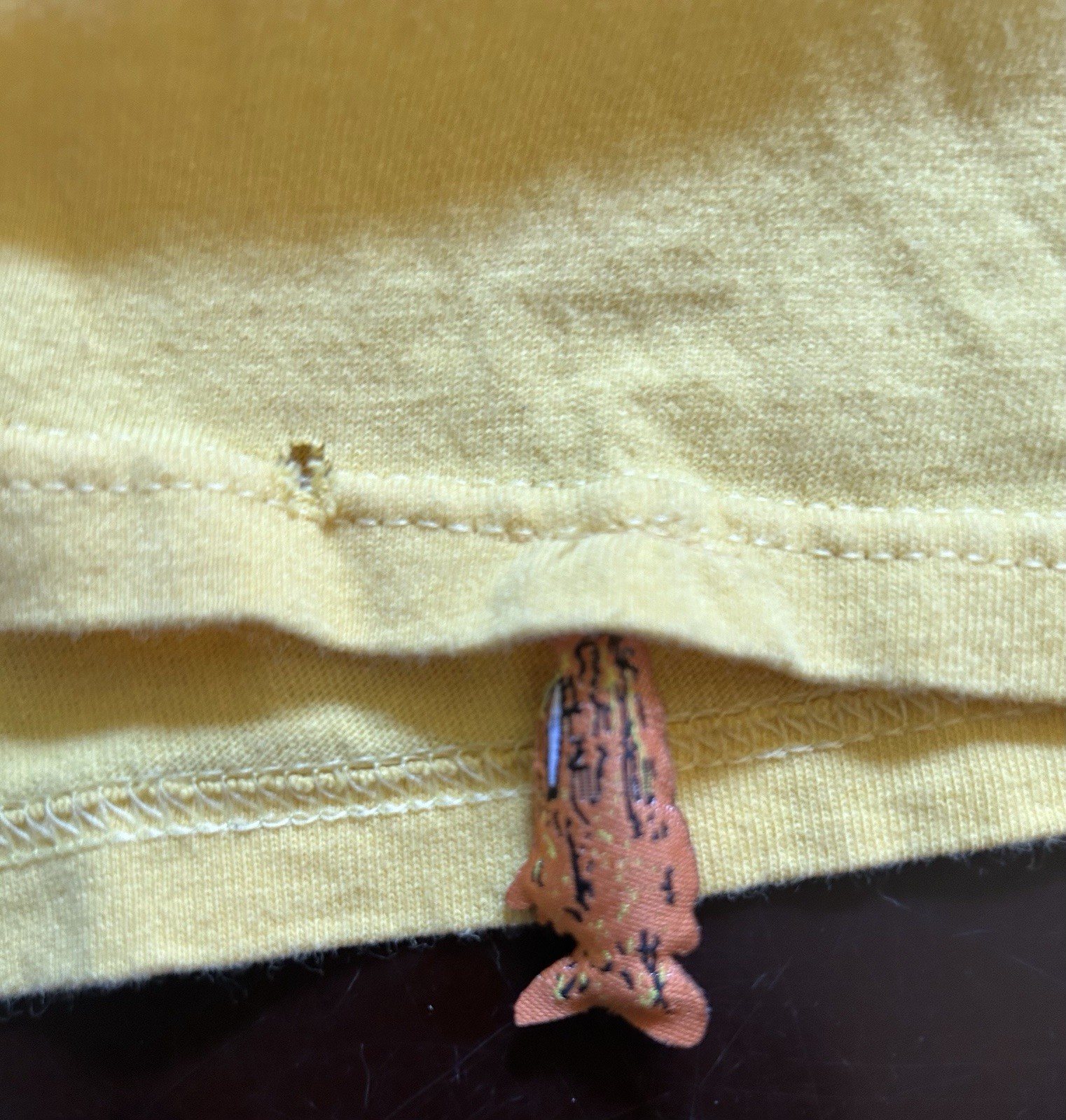 PIRANA JOE Big Orange Pirana Fish T-Shirt Cozumel Yellow Size Medium gallery