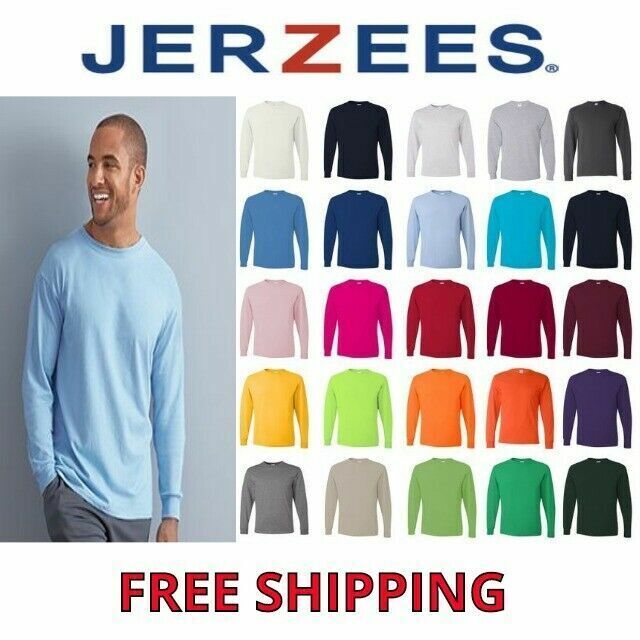 NEW Jerzees Heavy 5.6 oz Dri-Power 50/50 Mens Long Sleeve S-3XL T Shirt M-29L