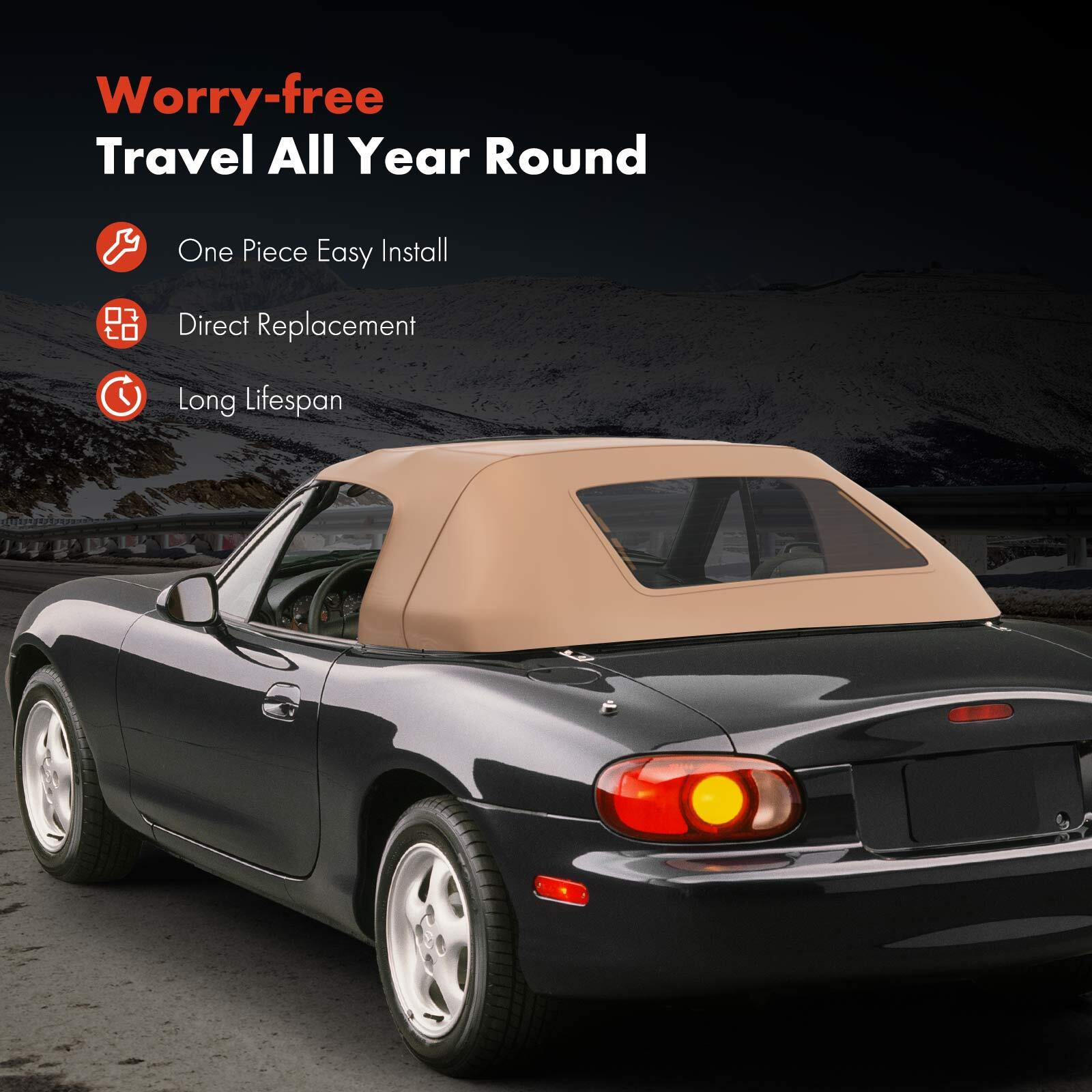 New Convertible Soft Top with Plastic Rear Window for BMW E36 Z3 1996-2002 Tan