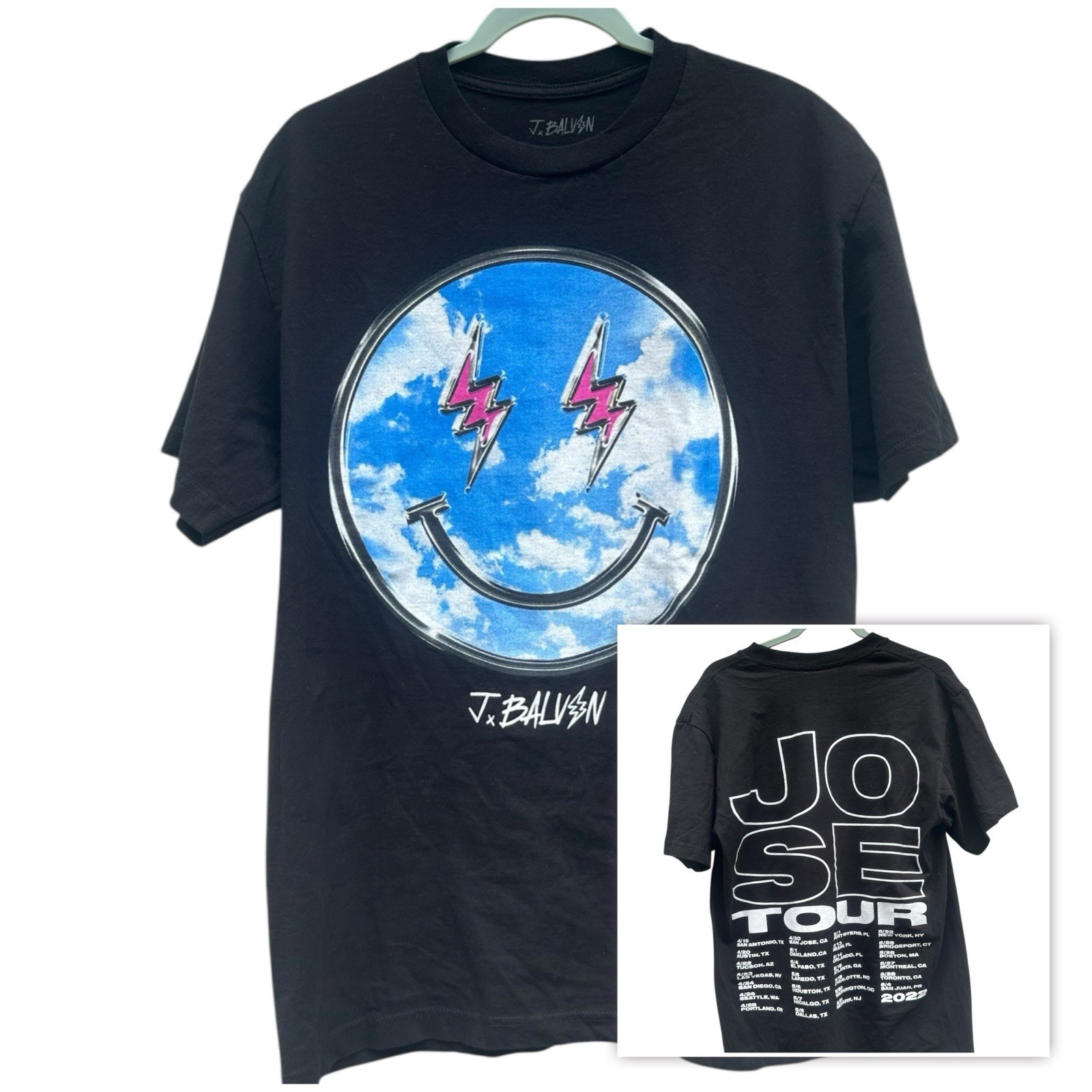 J. Balvin NWOT Jose Concert Tour 2022 Promo Mens Large T Shirt NWOT FLAW Black gallery