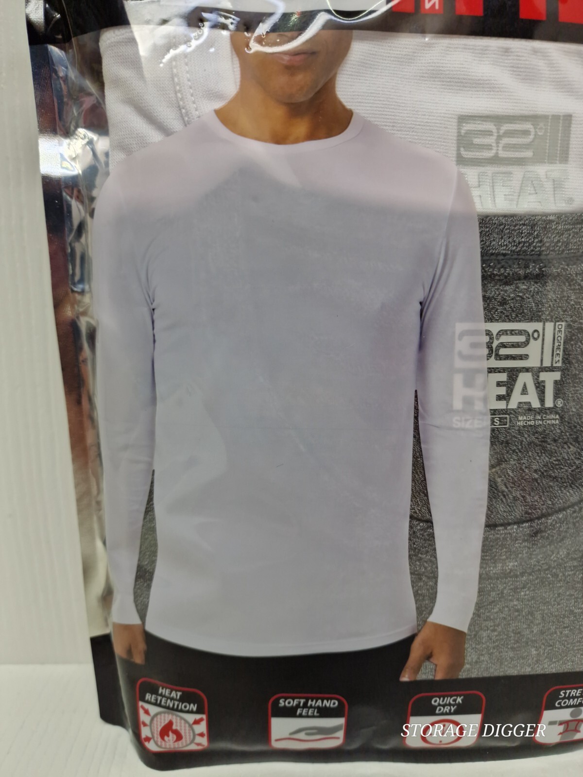 32 Degrees Heat T-Shirt Mens S White/Gray Quick Dry Long Sleeve Crew Neck 2 Pack gallery