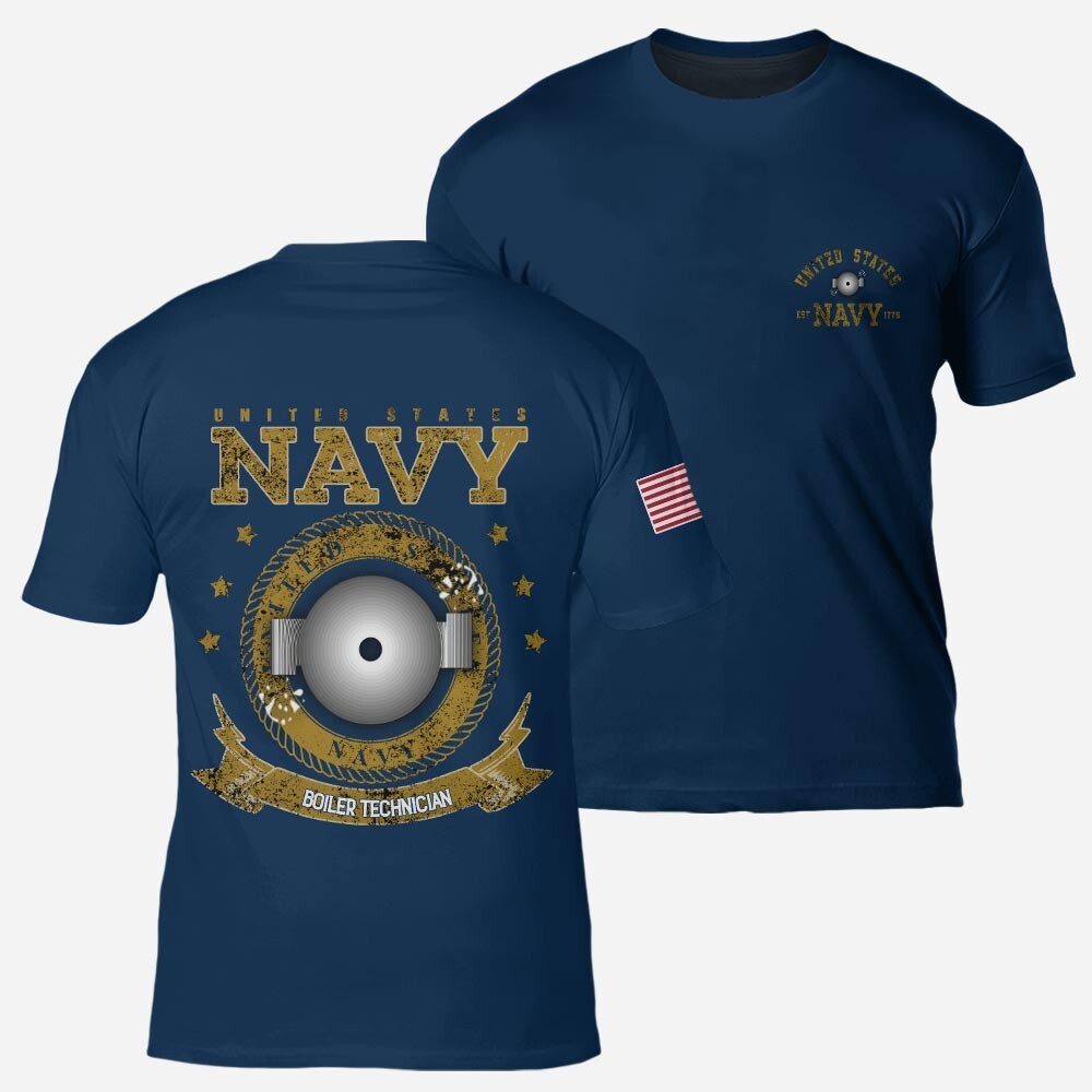 Boiler technician- Custom Name Navy Military Veteran AOP Shirt 3D T-Shirt S-5XL gallery