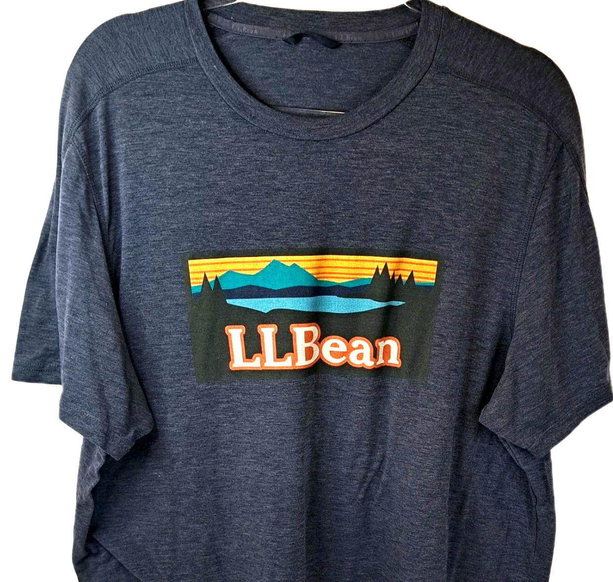 LL Bean T-shirt Mens XL Gray Logo Outdoors Hiking Gorpcore FLAW gallery