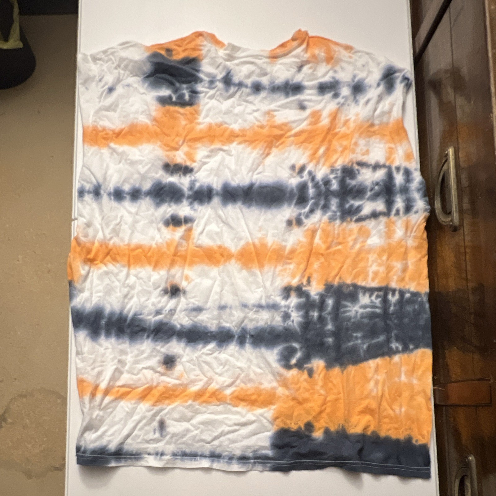 3XL Orange and Black Short Sleeve Tye Dye Shirt gallery