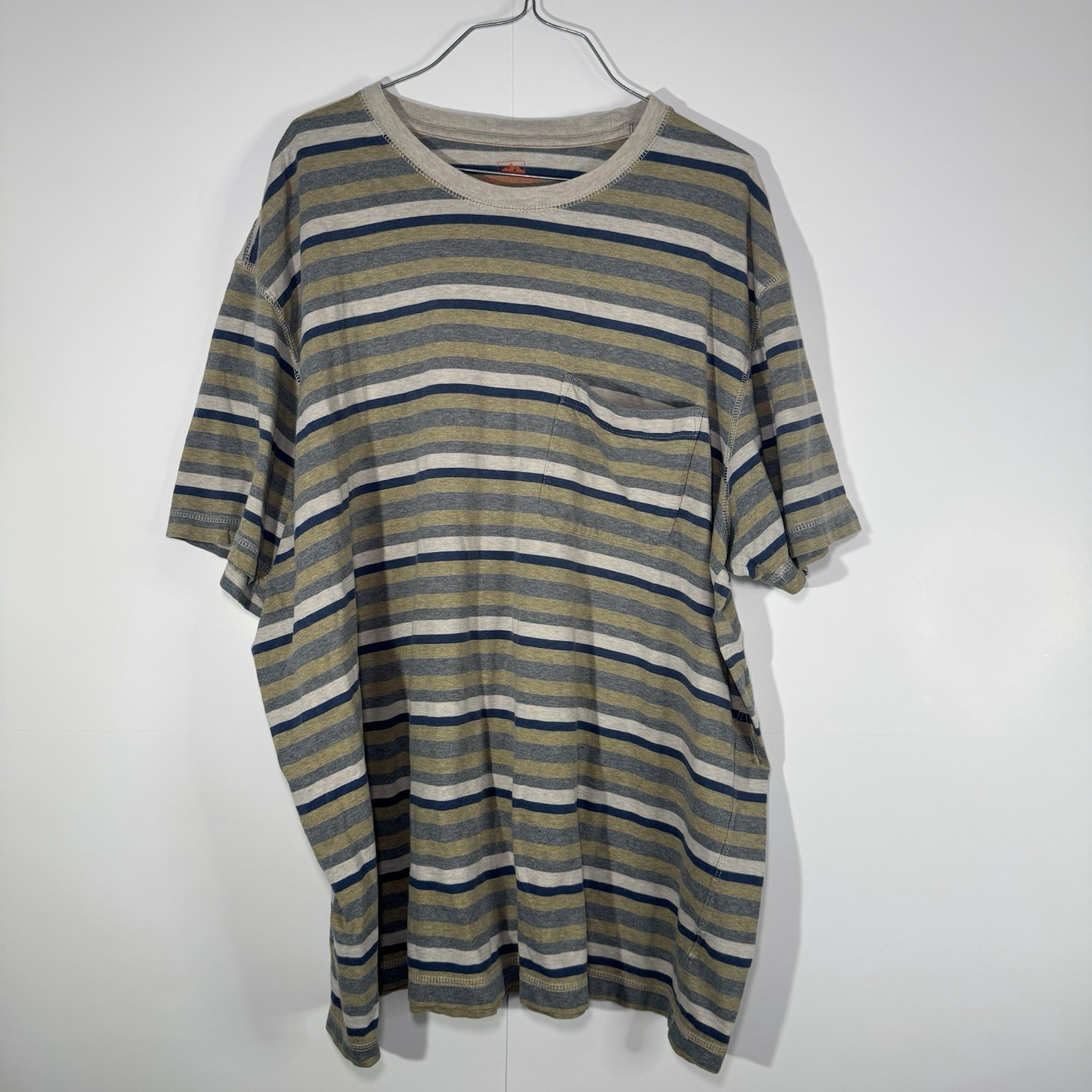 Northwest Territory Gray Blue Striped Cotton Pocket T-Shirt XXL Short Sleeve gallery