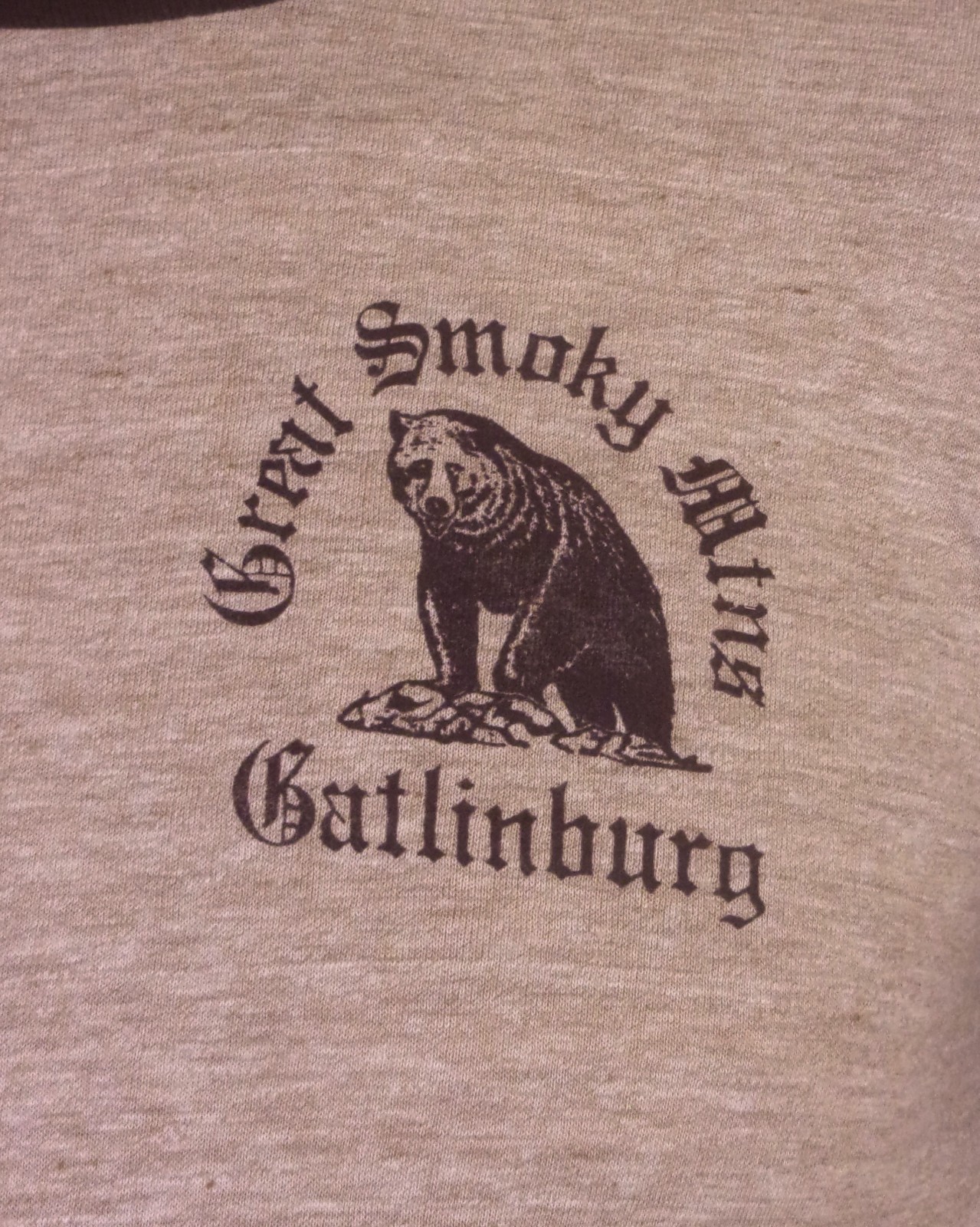 vintage 70s 80s Great Smoky Mtns T-Shirt Rayon Tri Blend 2 Tone Gatlinburg SZ M gallery